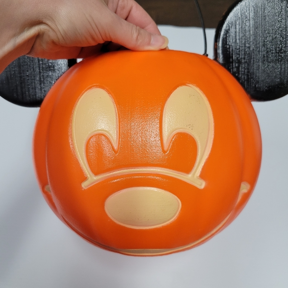 Vintage Disney Mickey Mouse Trick or Treat Halloween Candy Bucket Plastic Pail - Picture 4 of 8